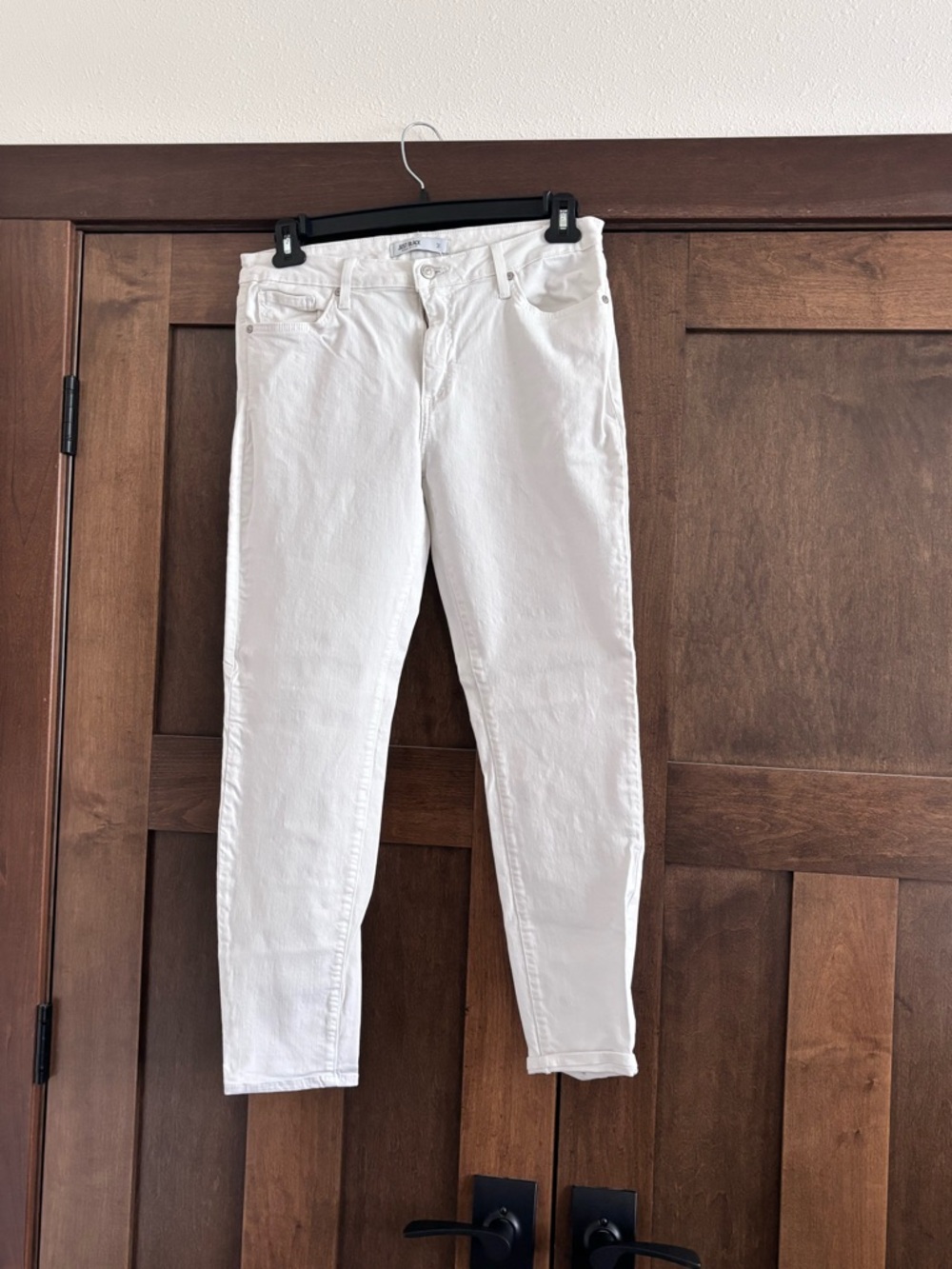 Just Black White Jeans with Button Detail
